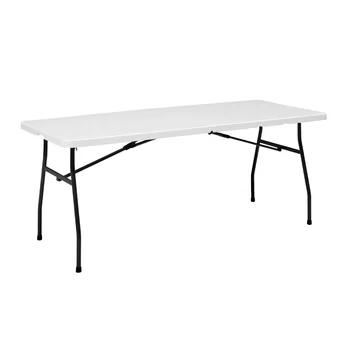 Опорный стол длиной 6 футов, раскладывающийся пополам, стол для кемпинга из белого гранита mesas