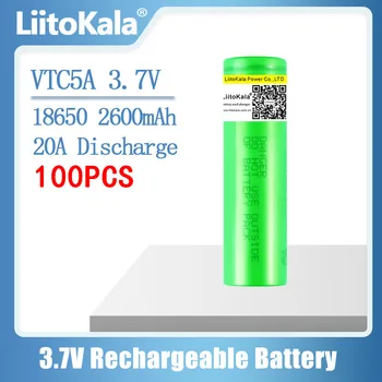 Оптовая продажа LiitoKala 100% Оригинал 3,6 В 18650 VTC5A 2600 мАч Литиевая Аккумуляторная Батарея US18650VTC5A С Высоким Стоком 30A Разряда