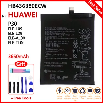 Оригинальный Аккумулятор для телефона HB436380ECW Для Huawei P30 ELE-L09 ELE-L29 ELE-AL00 ELE-TL00 3650 мАч, Сменные батареи Bateria