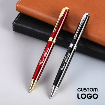 Персонализированный Логотип для бизнеса, Многоцветные Вращающиеся металлические Шариковые Ручки, Офисная Подпись, Реклама, Школьные принадлежности
