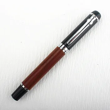 Перьевая ручка из дерева роскошного качества, классический дизайн с тонким наконечником EF/F с преобразователем, металлические ручки для письма