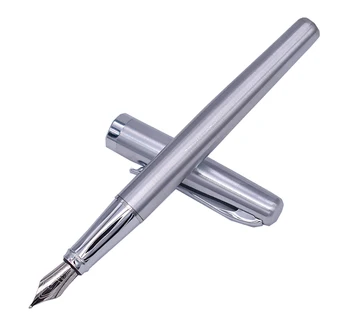 Перьевая ручка из стали Duke 209 Усовершенствованного цвета чистого серебра, средний наконечник 0,7 мм, Подарочная ручка для письма для офиса/дома