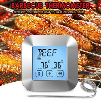 Пищевой термометр с Цифровым сенсорным экраном, Кухонный измеритель температуры Барбекю, Измерение приготовления мяса, Электронная духовка, Кухонный инструмент