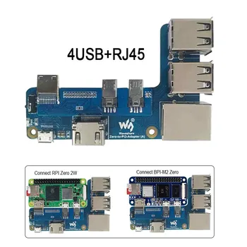 Плата расширения Raspberry Pi Zero 2W Banana Pi M2 Zero-3B с интерфейсом 4USB + RJ45 Адаптер RPI Zero 2W BPI-M2 Zero-RPI 3B