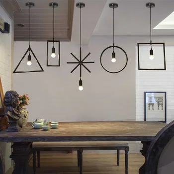 Подвесной светильник в скандинавском геометрическом стиле, кольцо, Треугольник, квадратный подвесной светильник, Столовая, Ресторан, бар, Креативный подвесной светильник