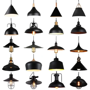 Подвесные светильники в стиле лофт, промышленные ретро-железные подвесные светильники, абажур для ресторана, магазина одежды, освещение для кафе, крышка для кухни, домашний подвесной светильник