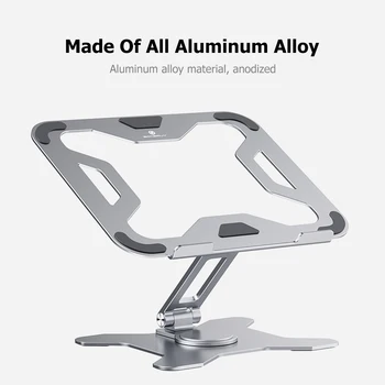 Подставка для ноутбука из алюминиевого сплава, вращающийся на 360 ° держатель для ноутбука MacBook 9,7-17 Дюймов, Регулируемая Подставка для охлаждения стола