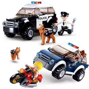 Полицейский спецназ, командный автомобиль, ловит преступника, внедорожник, Крейсер, Автостроение, Blcoks City, развивающие игрушки для детей, подарок