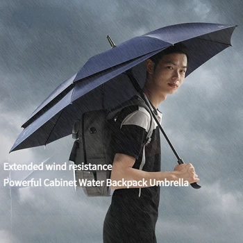 Полуавтоматический Зонт с длинным шестом и прямой ручкой, Мужской зонтик Paralas, сильный зонт От ветра, Усиление, Утолщение