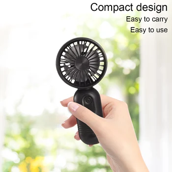 Портативный вентилятор Handheld Small Fan Cooler с регулируемой скоростью 3 USB Портативный вентилятор Перезаряжаемый беспроводной электрический вентилятор для домашнего хозяйства/студенческого общежития