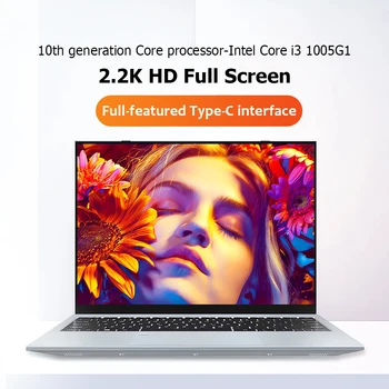 Портативный компьютер Intel Core i3 8 ГБ оперативной памяти, 13,5-дюймовый ноутбук, клавиатура с подсветкой 2K экрана, Разблокировка отпечатков пальцев, бизнес-ноутбук 5G WiFi