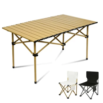 Портативный складной стол, стол для кемпинга, набор стульев для барбекю, стол для пикника, куриные рулетики, уличный стол, садовый стол 캠핑테이블