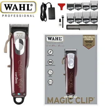 Профессиональная беспроводная машинка для стрижки волос Wahl 8148 Magic Clip Red для парикмахеров и стилистов