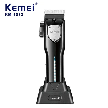 Профессиональный триммер для волос Kemei barbershop для мужчин, электрический триммер для бороды, перезаряжаемая машинка для стрижки волос, набор KM-5083