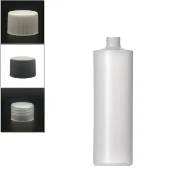 пустая пластиковая мягкая бутылка объемом 60/120 мл /250/500 м, круглый цилиндр из ПНД натурального цвета с пластиковыми / алюминиевыми завинчивающимися крышками