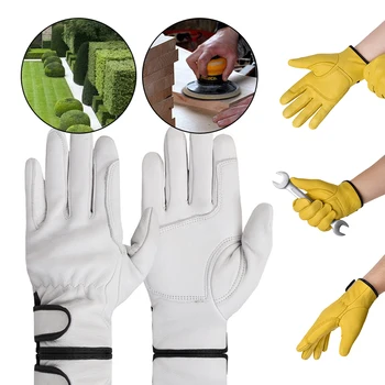 Рабочие перчатки из овчины, защитные перчатки для сварки, Защитные перчатки для сада, Спортивные перчатки для водителя мотоцикла, износостойкие перчатки