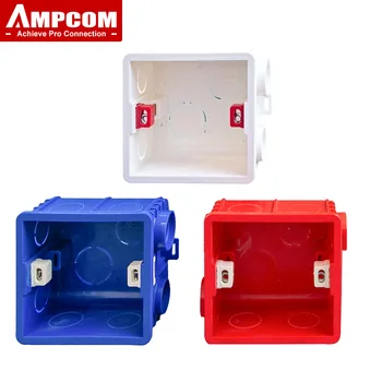 Регулируемая Распределительная коробка из ПВХ с внутренним креплением AMPCOM 86, скрытая Настенная лицевая панель, кассета для основания розетки выключателя
