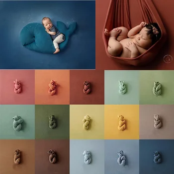 Реквизит для Фотосъемки новорожденных, Растягивающийся мягкий фон, одеяло, детские Фотообертывания, Ткани для фоновой съемки, Аксессуары для реквизита