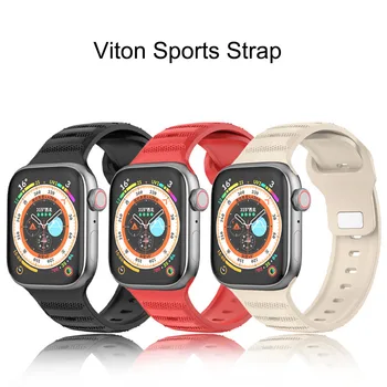 Ремешок Viton для Apple Watch Band Ultra 49 мм 45 мм 44 мм 42 мм 40 мм 41/38 мм, Спортивный браслет для iWatch Series 8 7 SE 6 5 4 3
