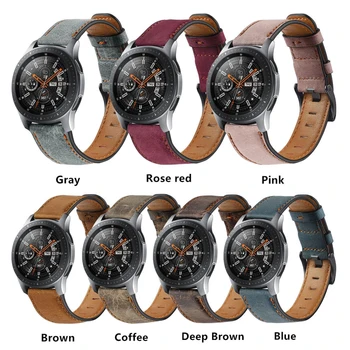 Ретро кожаный ремешок для Samsung Galaxy watch 4/classic/5/5 pro/Active 2 40 мм 44 мм 20 мм 22 мм браслет Huawei Gt 3-pro-2-2e band