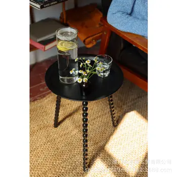 Романтический универсальный классический металлический столик с бисером, Художественный угловой столик, Прикроватный столик, ретро минимализм