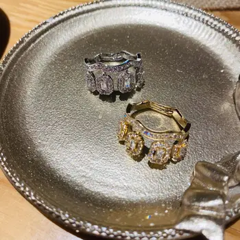 Роскошное женское кольцо, Блестящее Обручальное кольцо с фианитами, Винтажные обручальные кольца Для женщин, подарок на День Святого Валентина, кольцо для свиданий