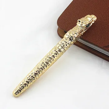 Ручка Jinhao с леопардовым тиснением 0,5 мм, деловая мужская женская коллекция, подарок из листового металла высокого класса
