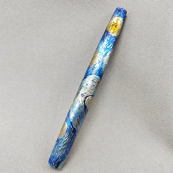 Ручка из сплава T-itanium ручной работы от Master Ba, ручка для подписи с ручной резьбой, авторучка со звездным небом, креативная подарочная коллекция