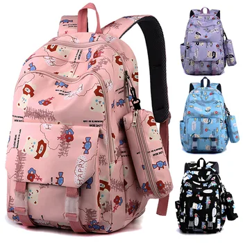 Рюкзак большой емкости для мужчин, корейская версия, женский модный тренд для средней школы, пенал для среднего ученика, школьный ранец