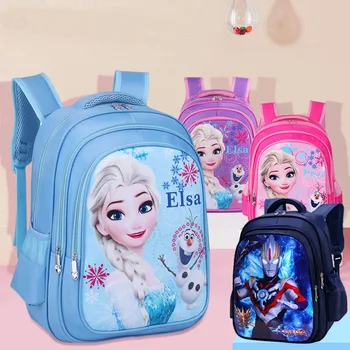 Рюкзак с замороженным Человеком-пауком из мультфильма Диснея для учащихся начальной школы, водонепроницаемый школьный рюкзак Принцессы Эльзы для мальчиков и девочек, детский подарок