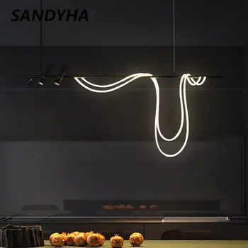 Светильники SANDYHA Home Decor Подвесной светильник Nordic с длинным гибким шлангом и прожектором, Люстры, светодиодные лампы для столовой
