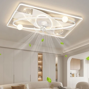Светодиодная художественная люстра Подвесной светильник для освещения комнаты Современная спальня складной потолочный вентилятор с управлением потолочный светильник для гостиной
