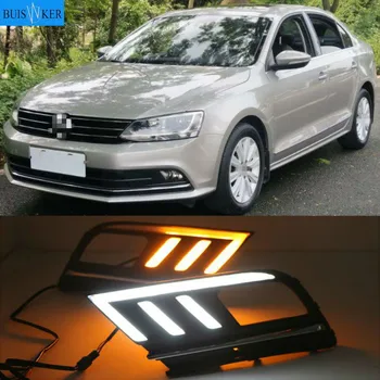 Светодиодный DRL Дневной ходовой свет Дневного света Для Volkswagen VW Jetta Sagitar MK6 2015-2018 Автомобильный стайлинг для вождения