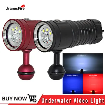 Светодиодный фонарик для дайвинга 80 м XM-L2, УФ-фотография, Видео, Тактический фонарь, водонепроницаемый светодиодный фонарик L2, фонарь для дайвинга