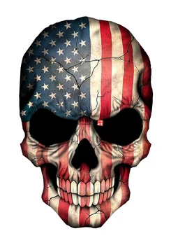 Светоотражающая наклейка с изображением американского флага в виде черепа, 3 м, наклейка, США, шлем для грузовика, окно автомобиля
