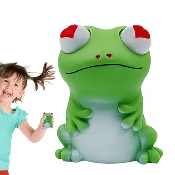 Сжимающая игрушка Лягушка, гибкая, с вытаскивающимся глазом, зеленая лягушка, игрушки для детей, мягкая игрушка для развлечения животных в детском саду