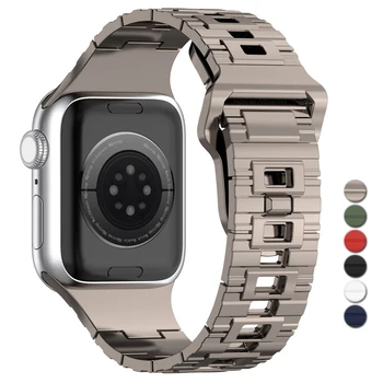 Силиконовый ремешок в стиле Меха для Apple Watch Band 49 мм 45 мм 44 мм 41 мм 40/38/42 Браслет для Iwatch серии 8 7 6 5 SE 4 Ремешка для наручных часов