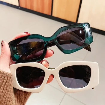Солнцезащитные очки SO & EI неправильной формы с квадратным многоугольником, женские модные брендовые дизайнерские оттенки UV400, Мужские синие Оранжевые солнцезащитные очки