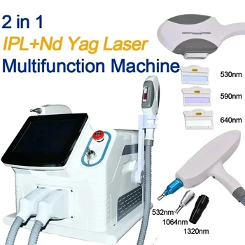 Специальная лазерная машина для удаления татуировок IPL + Nd Yag Лазерная машина с лазерным лучом, Портативная Многофункциональная Безболезненная Перманентная