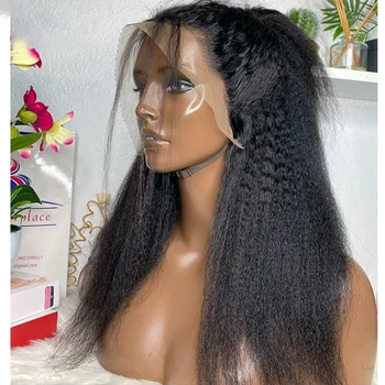 Средняя часть, кудрявые Прямые парики на кружеве, натуральные Синтетические, можно укладывать полные волосы из термостойкого волокна для черных женщин