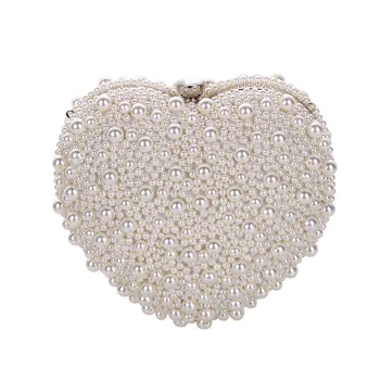 Сумка с жемчугом в форме сердца, сумка для свадебного банкета, сумка через плечо, элегантная сумочка для женщин, подарок на День Святого Валентина