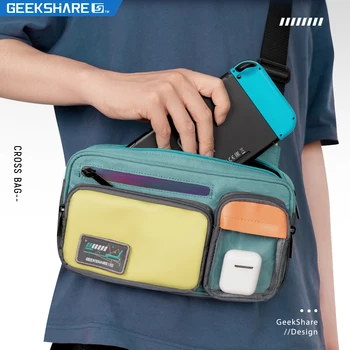 Сумки через плечо GeekShare Для мужчин, контрастные цвета в уличном стиле, Женская сумка-мессенджер, совместимая с игровой консолью Nintendo Switch