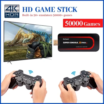 Супер Консоль X Stick Видеоигровая консоль Двойная система для PSP/DC/N64/PS1 Ретро Мини ТВ Коробка Встроенный 50 + Эмулятор 50000 + Игр