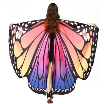 Танцевальное представление для взрослых Бабочка цвета радуги реквизит для танца живота Фотографические крылья