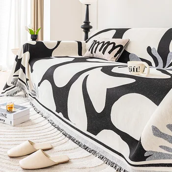 Ткань для чехла на диван с геометрическими линиями, Современные одеяла-полотенца для дивана, Универсальный чехол для дивана, Пылезащитный чехол для диванной подушки