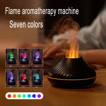 Увлажнитель воздуха, Имитирующий пламя Вулкана, Ароматический диффузор, лампа для эфирного масла, USB-увлажнитель воздуха, семицветная машина для ароматизации пламени