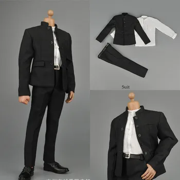 Черный цвет ZY16-16 в масштабе 1/6, китайский костюм-туника, мужской костюм эпохи Тан, мужская официальная одежда, комплект одежды для 12 