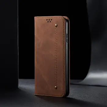 Чехлы для телефонов с магнитной откидной крышкой для Iphone 14 13 12 11 Pro Max 12 Mini, роскошный чехол для телефона в стиле бумажника из искусственной кожи из денима