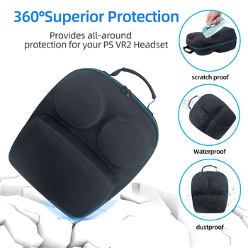 Чехол для переноски PS VR2 с амортизацией, портативная сумка для хранения, двойная молния