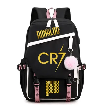 Школьная сумка с принтом Роналду, повседневный рюкзак, дорожная сумка на открытом воздухе, USB-рюкзак, сумка для компьютера